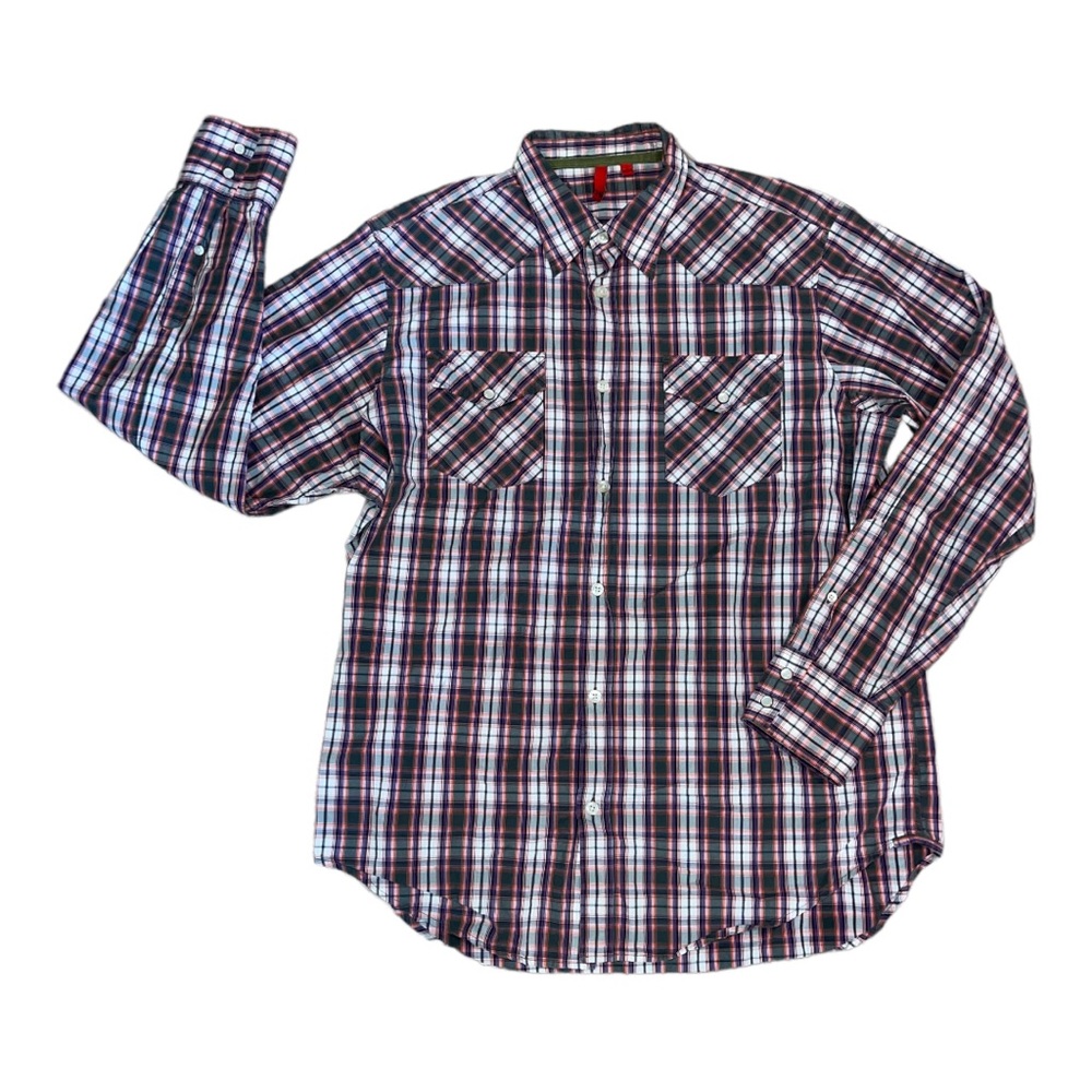 5/48 Brand Men’s plaid long sleeve button down shirt large